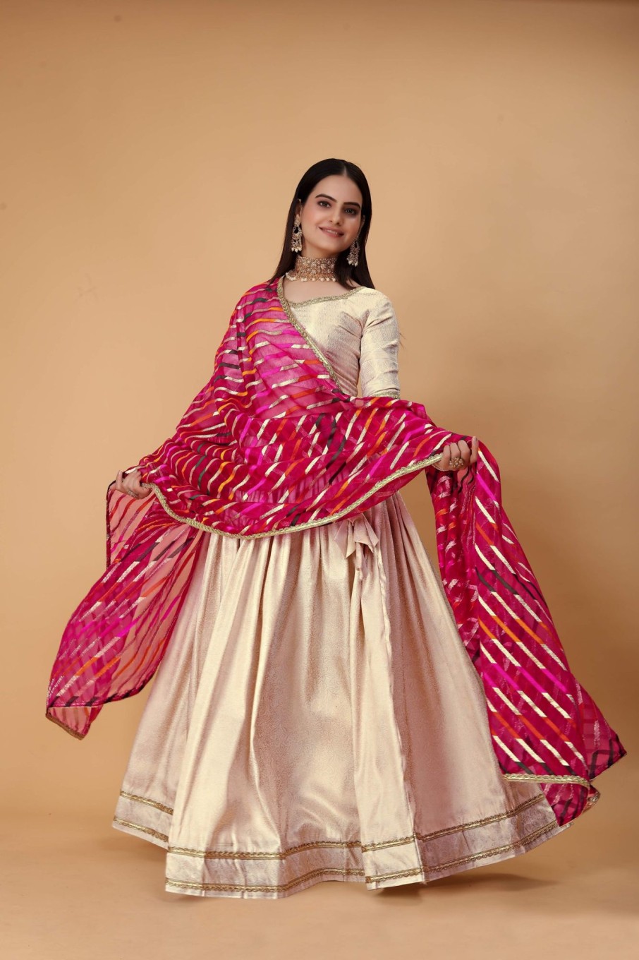 Women IndiFeels Lehenga | Silk Golden Lehenga Choli Women