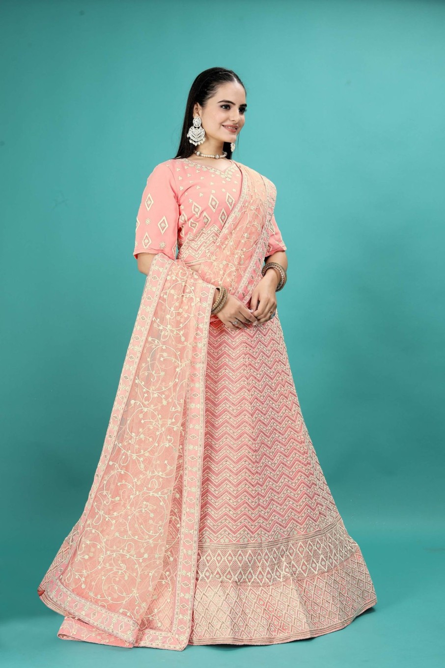 Women IndiFeels Lehenga | Chikankari Lehnga