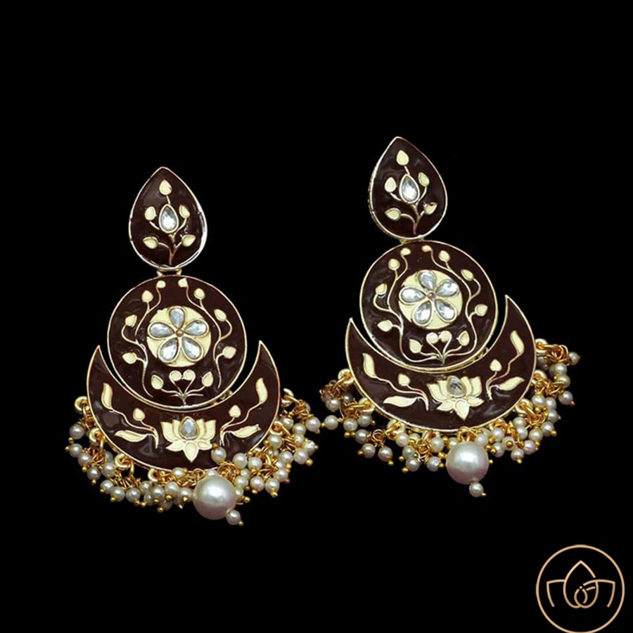 Women IndiFeels Earrings | Meenakari Earrings Large