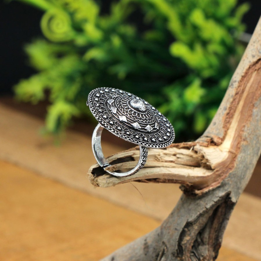 Women IndiFeels Rings | Oxidised Silver Ring