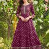 Women IndiFeels Anarkali | Purple Anarkali Kurti Women