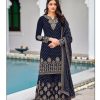 Women IndiFeels Suits | Blue Georgette Indian Sharara Suit