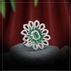 Women IndiFeels Rings | Synthetic Green Gemstone Ring