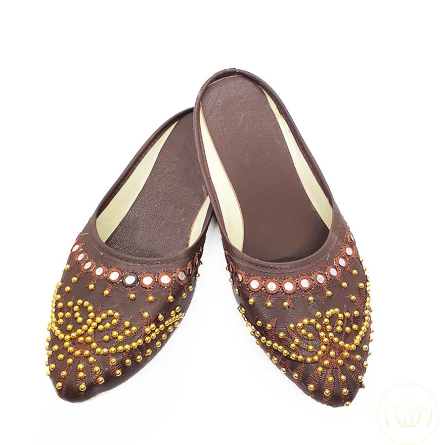 Women IndiFeels | Women Pearl Mules - Brown