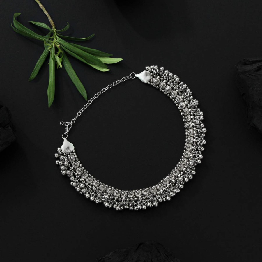 Women IndiFeels Necklace | Silver Oxidized Necklace