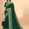 Women IndiFeels Sarees | Embroidered Georgette Silk Saree