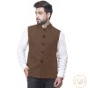 Men IndiFeels | All Season Wear Nehru Jacket – Brown