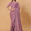 Women IndiFeels Sarees | Pink Sequins Saree