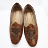 Men IndiFeels | Crest Royal Leather Juttis - Tan