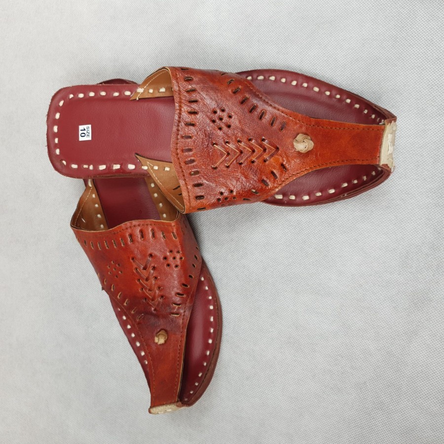 Men IndiFeels | Men'S Ethnic Brown Slipper