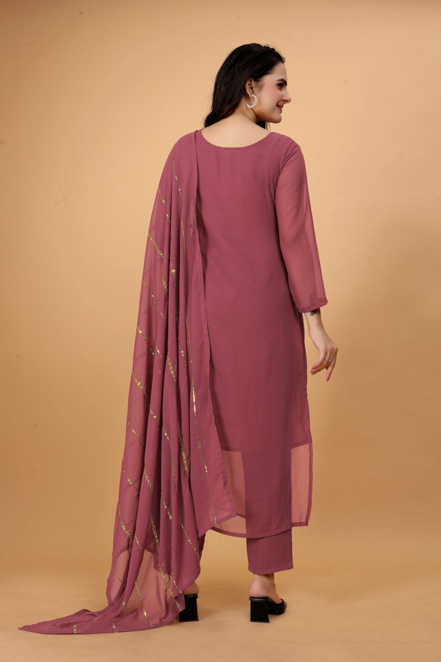 Women IndiFeels Kurti & Pants | Casual Georgette Kurti Set Women