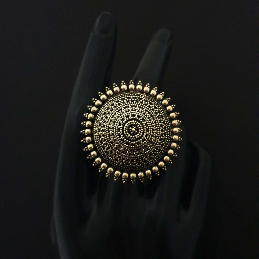 Women IndiFeels Rings | Oxidised Ring - 4 Cm