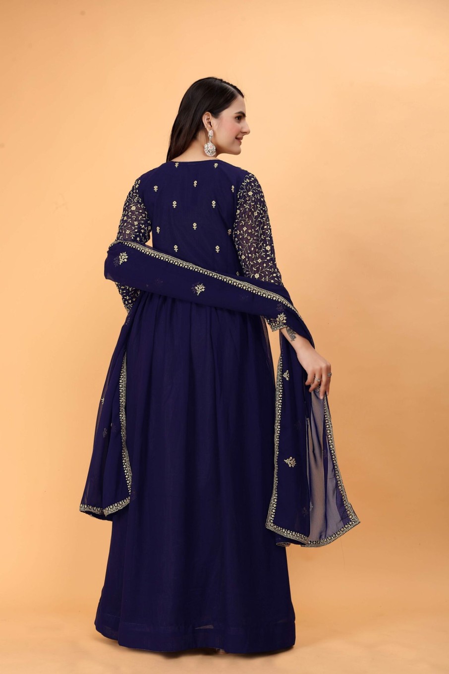 Women IndiFeels Anarkali | Georgette Anarkali Suit With Dupatta