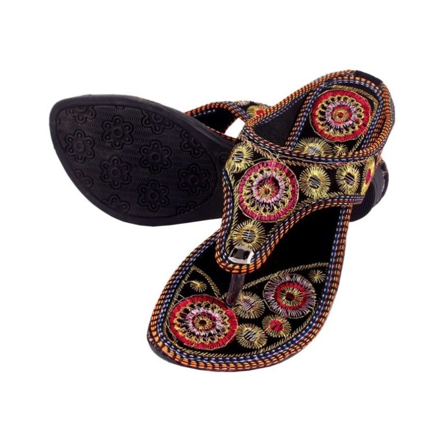 Women IndiFeels | Kohlapuri Multi Colour Chappal