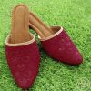 Women IndiFeels | Women Mules/Jutti - Maroon