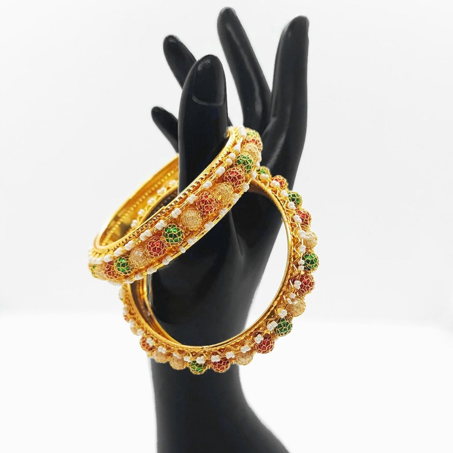 Women IndiFeels Bangles | Rajwadi Bangles 2 Pieces Set