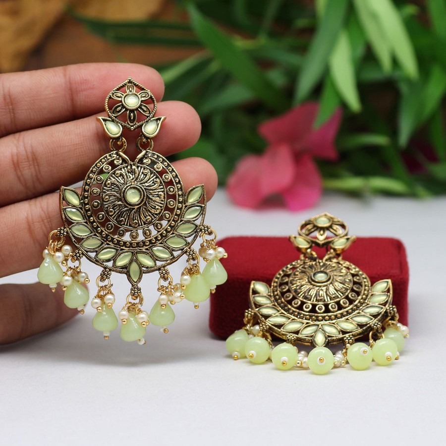 Women IndiFeels Earrings | Olive Green Earrings