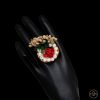 Women IndiFeels Rings | Rose Floral Pearl Golden Ring