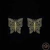 Women IndiFeels Earrings | Butterfly Oxidised Golden Earring