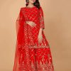 Women IndiFeels Suits | Red Women Punjabi Sharara Suit