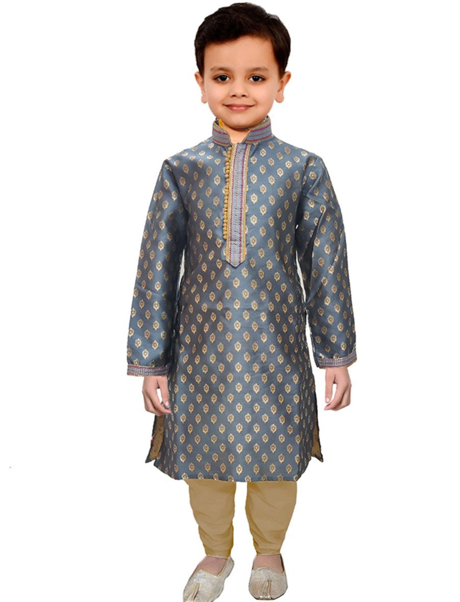 Kids IndiFeels | Kids Kurta Pyjama – Grey