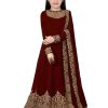 Kids IndiFeels | Girls Long Gown - Maroon