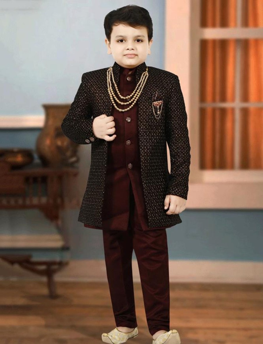 Kids IndiFeels | Cotton Mahogany Kurta Pajama Boys