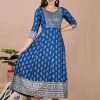 Women IndiFeels Anarkali | Printed Blue Anarkali Kurti