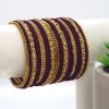 Women IndiFeels Bangles | Gold Plated Maroon Velvet Bangle Set