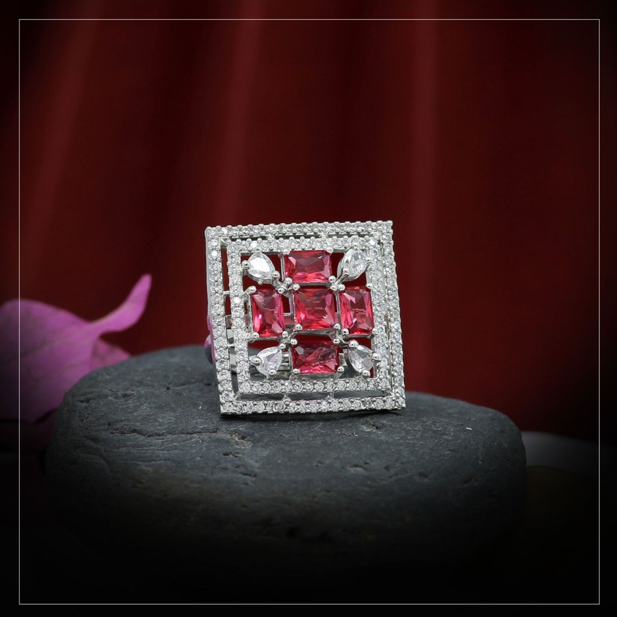 Women IndiFeels Rings | Square Ad Rani Ring