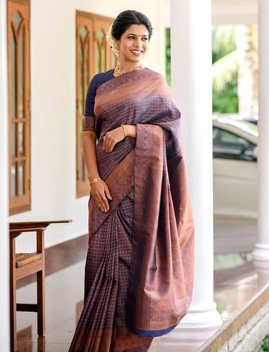 Women IndiFeels Sarees | Silk Saree With Fully Sticthed Blouse