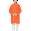 Kids IndiFeels | Kids Plain Cotton Kurta Pyjama – Orange