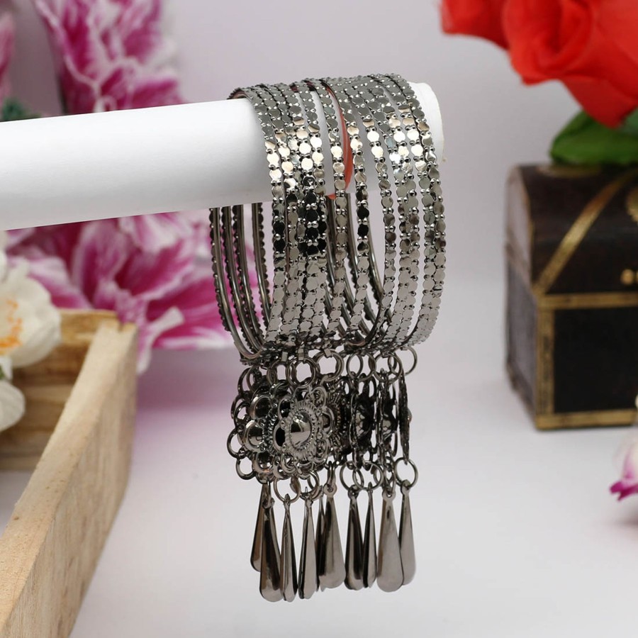 Women IndiFeels Bangles | Silver Stylish Bangles