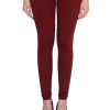 Women IndiFeels Pants Only | Free Size Stretchable Chudidar Leggings - Maroon